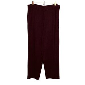 New Whisper‎ Knit by Louis Dell'Olio Linea Port Wine Size XL Straight Leg Pants